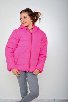 Imagen de Campera de abrigo lisa con piel de nena(art.614)