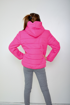 Campera de abrigo lisa con piel de nena(art.614)