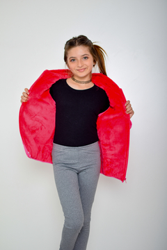 Campera de abrigo lisa con piel de nena(art.614) en internet