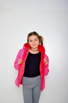 Campera de abrigo lisa con piel de nena(art.614) en internet