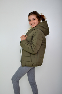 Campera de abrigo lisa con piel de nena(art.614) - tienda online