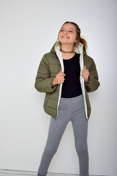 Campera de abrigo lisa con piel de nena(art.614) en internet
