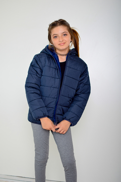 Campera de abrigo lisa con piel de nena(art.614) - tienda online