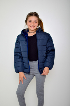 Campera de abrigo lisa con piel de nena(art.614) - tienda online