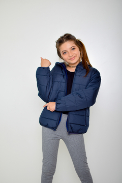 Campera de abrigo lisa con piel de nena(art.614)