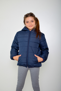 Campera de abrigo lisa con piel de nena(art.614) - tienda online