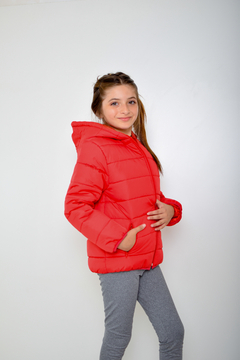 Campera de abrigo lisa con piel de nena(art.614) - tienda online