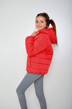 Campera de abrigo lisa con piel de nena(art.614)