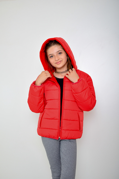 Campera de abrigo lisa con piel de nena(art.614) - tienda online