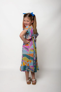 vestido de lino estampado art.926 - comprar online