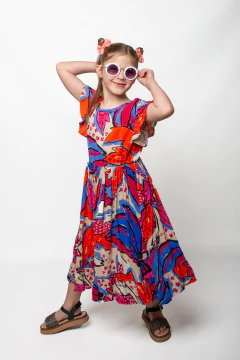 vestido de lino estampado art.926