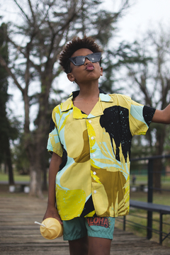 camisa hawaiana de poplin estampado art.04 - Kids Store