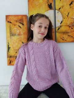 SWEATER CRIS CON OCHOS FRISADO CUELLO REDONDO