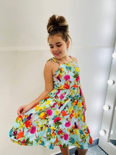 ¡ultimos! vestido de algodon estampado digital de flores premium art. 908 - comprar online