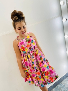 ¡ultimos! vestido de algodon estampado digital de flores premium art. 908 - tienda online