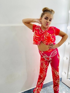 Imagen de Conjunto de morley estampado de nena (calza + top) art.913