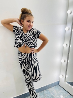 Conjunto de morley estampado de nena (calza + top) art.913 - Kids Store
