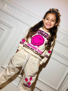CONJUNTO FRISADO FOREVER EMOJI DE NENA (BUZO + PANTALON) - Kids Store