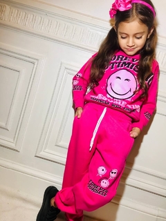 CONJUNTO FRISADO FOREVER EMOJI DE NENA (BUZO + PANTALON) - tienda online