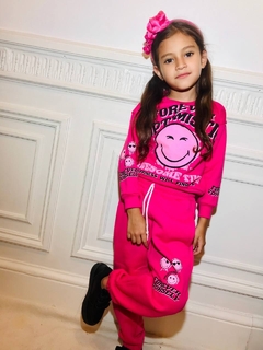 CONJUNTO FRISADO FOREVER EMOJI DE NENA (BUZO + PANTALON) - Kids Store