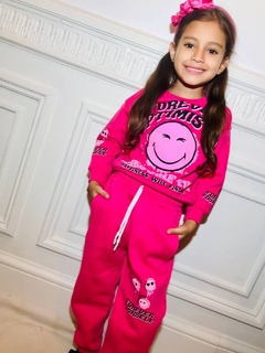 Imagen de CONJUNTO FRISADO FOREVER EMOJI DE NENA (BUZO + PANTALON)