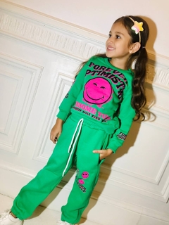 CONJUNTO FRISADO FOREVER EMOJI DE NENA (BUZO + PANTALON) - Kids Store