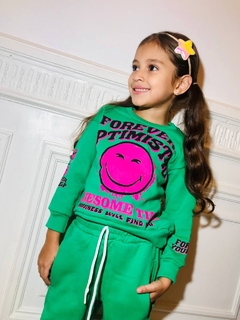 CONJUNTO FRISADO FOREVER EMOJI DE NENA (BUZO + PANTALON) - tienda online