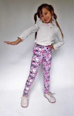 CALZA DE ALGODÓN Y LYCRA CORAZONES - Kids Store