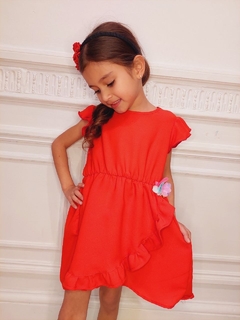 VESTIDO DE CREP CON APLIQUE(ART. 128) - comprar online