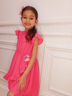 VESTIDO DE CREP CON APLIQUE(ART. 128) - tienda online
