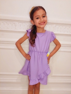 VESTIDO DE CREP CON APLIQUE(ART. 128) - comprar online