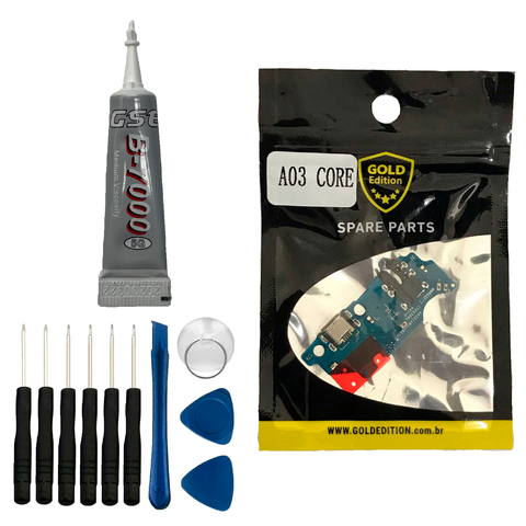 Placa de Carga Gold Edition Para Galaxy A03 Core + Kit Reparo