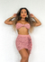 Conjunto Tricot Saia Curta e Top Flor