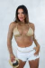 Cropped Tela Brilho C/MG - Linha Chic