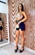 Short Saia Ponto Roma com Fenda Preto - comprar online