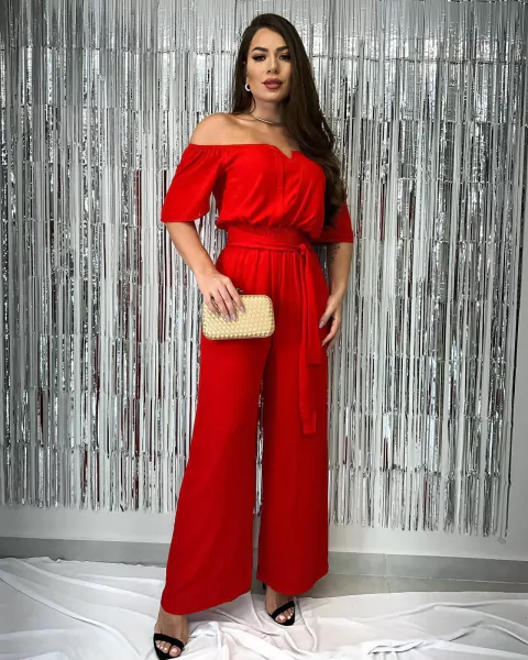 Macacão Decote V Ciganinha