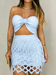 Conjunto Saia e Top Tricot Vazado na internet