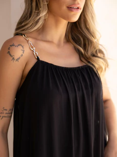 Macaquinho Tule Alça Dourada - Linha Chic