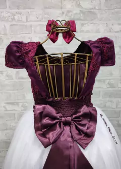 VESTIDO LONGO LUXO INFANTIL DE BUSTO RENDADO MARSALA na internet