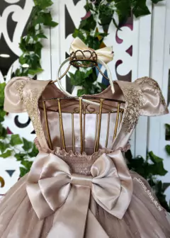 Imagem do VESTIDO LONGO LUXO INFANTIL DOURADO