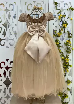 Vestido De Festa Dourado Longo Sabrina - loja online