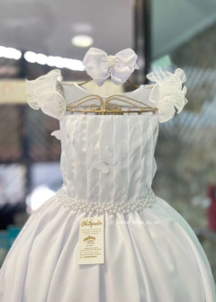 VESTIDO INFANTIL MIDI BRANCO COM BORBOLETAS ENCANTADAS - comprar online