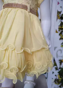 VESTIDO AMARELO DE FESTA INFANTIL LUXO SARAH - Filhas do Rei Distribuidora Roupa Infantil e Juvenil