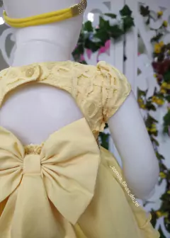 VESTIDO AMARELO DE FESTA INFANTIL LUXO SARAH