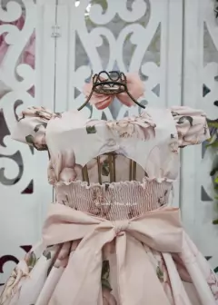 Imagem do VESTIDO DE FESTA INFANTIL FLORIDO BEGE