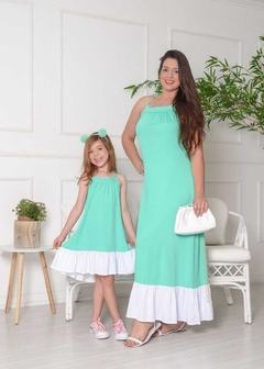 VESTIDO VERDE TIFFANY MÃE E FILHA (VESTIDO FILHA)
