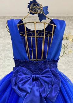 VESTIDO LONGO INFANTIL DE FESTA AZUL ROYAL