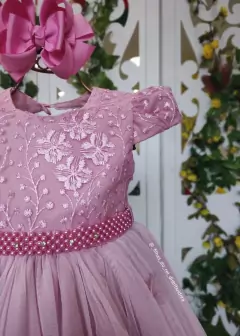 VESTIDO DE FESTA INFANTIL FLORES ENCANTADAS ROSE na internet