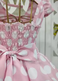 VESTIDO INFANTIL CECÍLIA ROSA COM BOLINHAS - comprar online