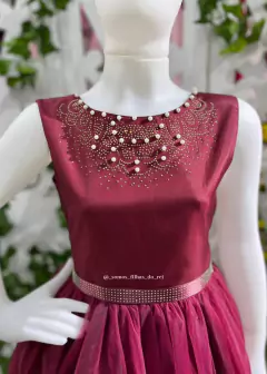 VESTIDO LONGO INFANTIL DE FESTA MARSALA - comprar online